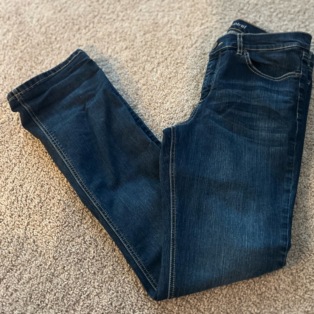New York & Company Dark Blue Skinny Jeans Tall